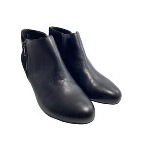 Easy Spirit Esbettina Women Black Leather Ankle Boots Size 9M